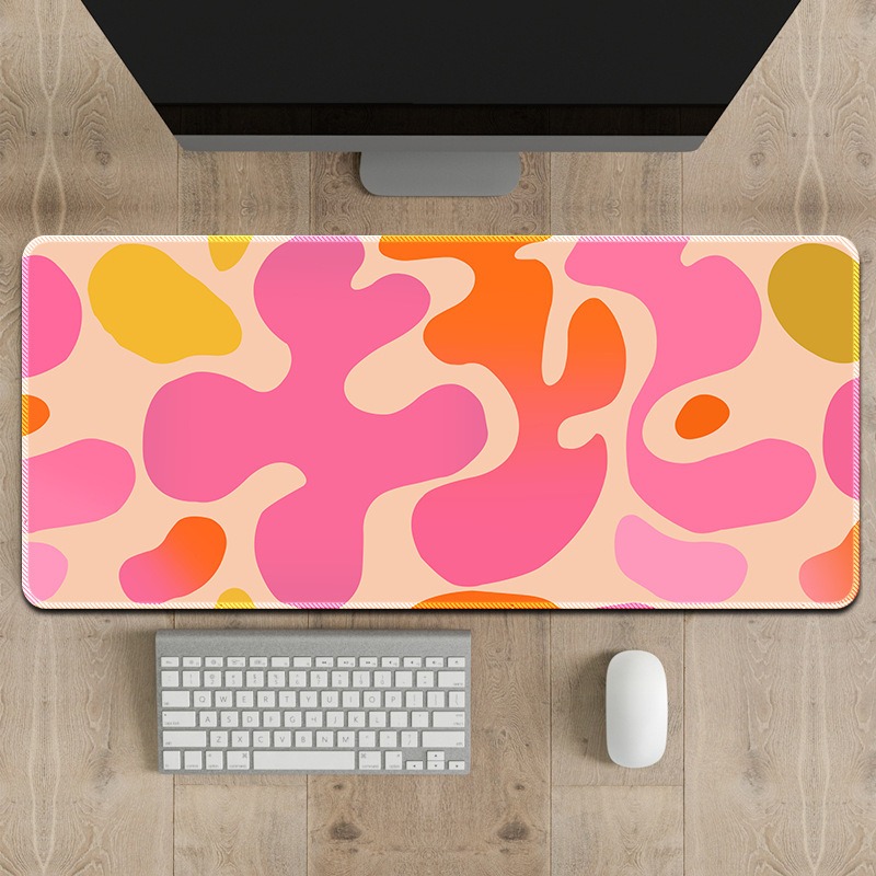 Y2K Desk Setup - Abstrakte Rosa-Orange Blob Schreibtischunterlage Y2K Retro
