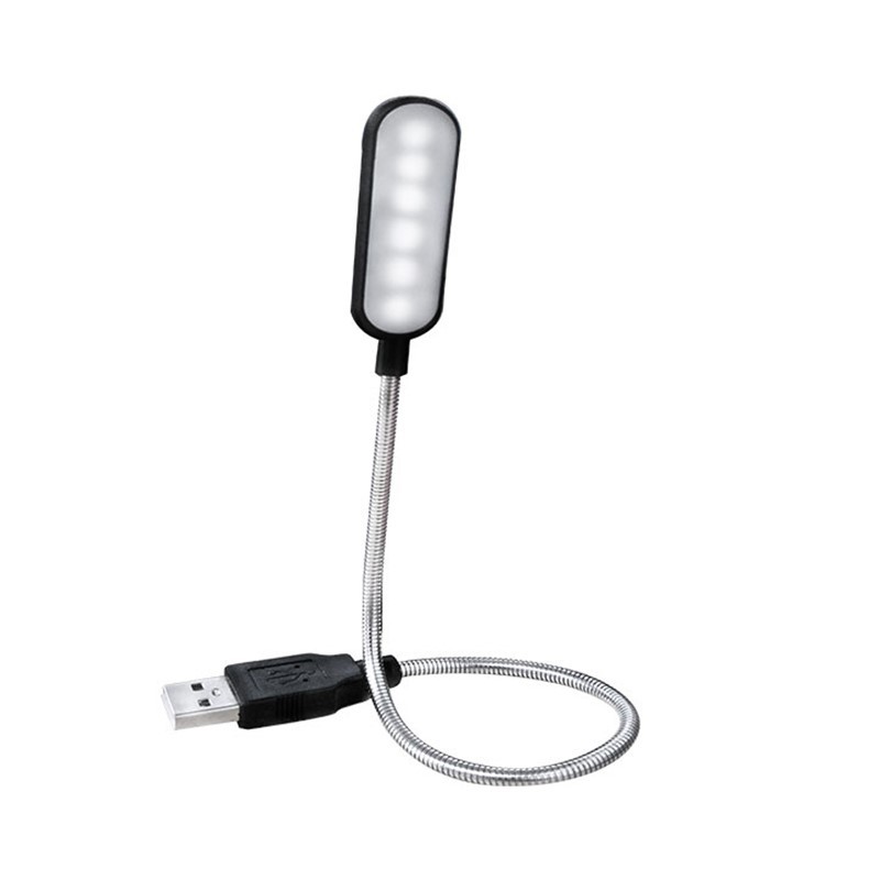Desk Setup Notebook - Mini 4-LED-Buchlampe, tragbar, USB-Lese-Nachtlampe, weiß/warme Farbe,