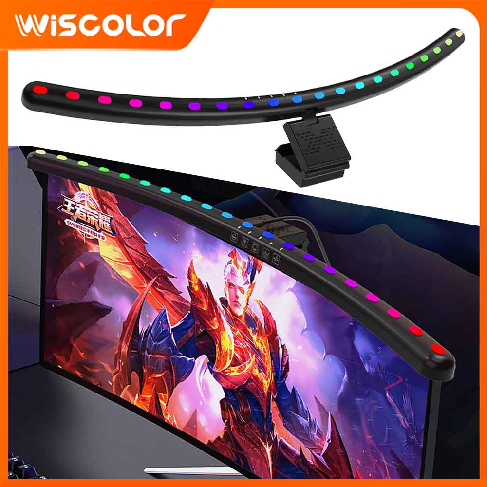 Desk Setup In Office - RGB-Lichtleiste Monitor Smart WLAN Raumdekoration LED-Leuchten