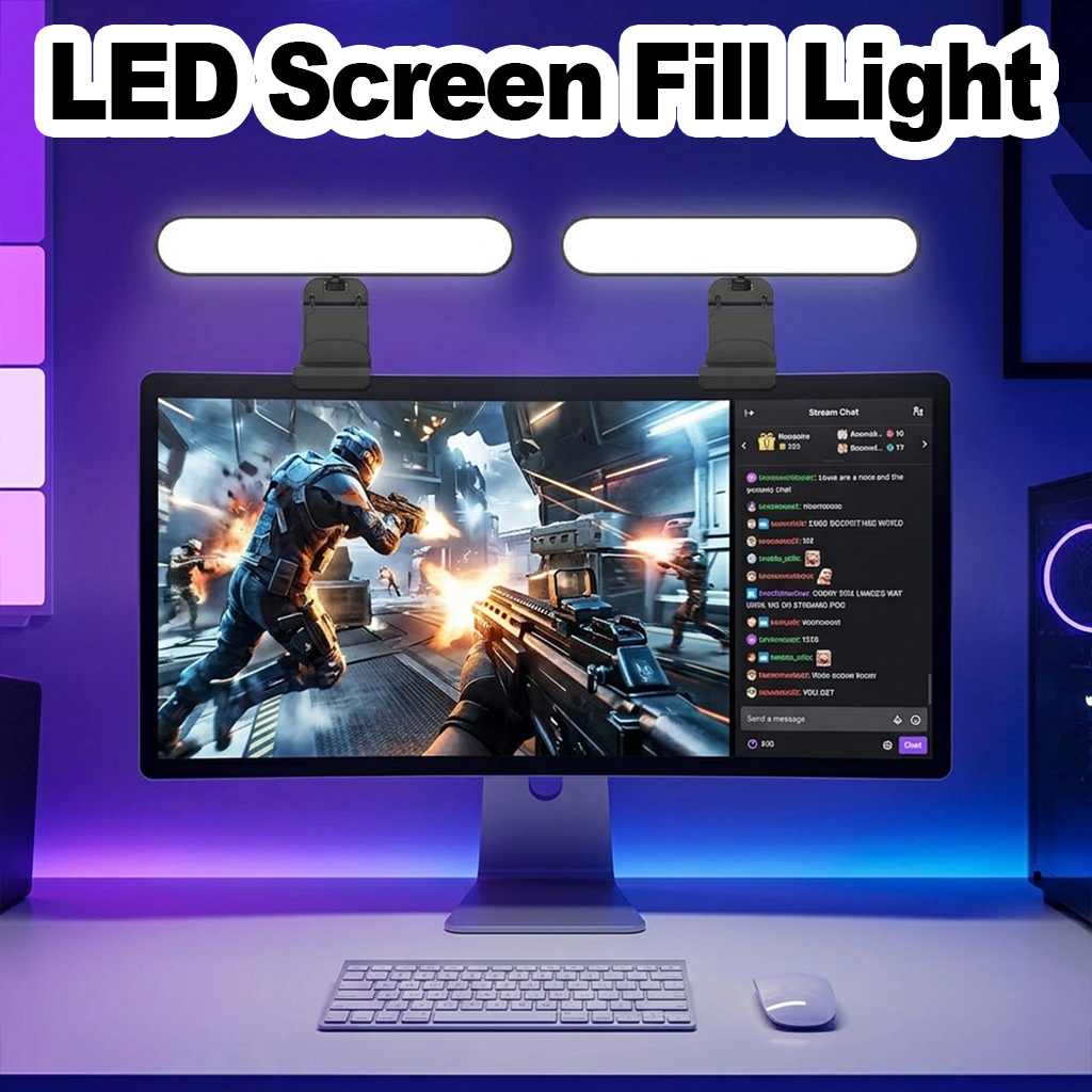 Desk Setup Videos - Berührungsempfindliche LED-Bildschirmlampe Laptop-Display-Hängeleuchte für Videoanrufe Web-Meetings