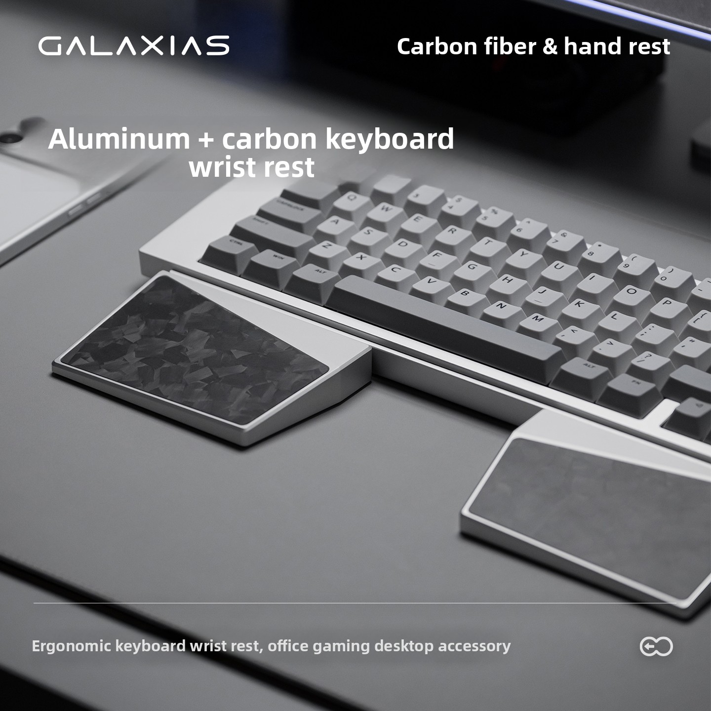Ergonomic Desk Setup Keyboard - Maßgefertigte Aluminium-Legierung Mechanische Tastatur Handballenauflage, Ergonomische