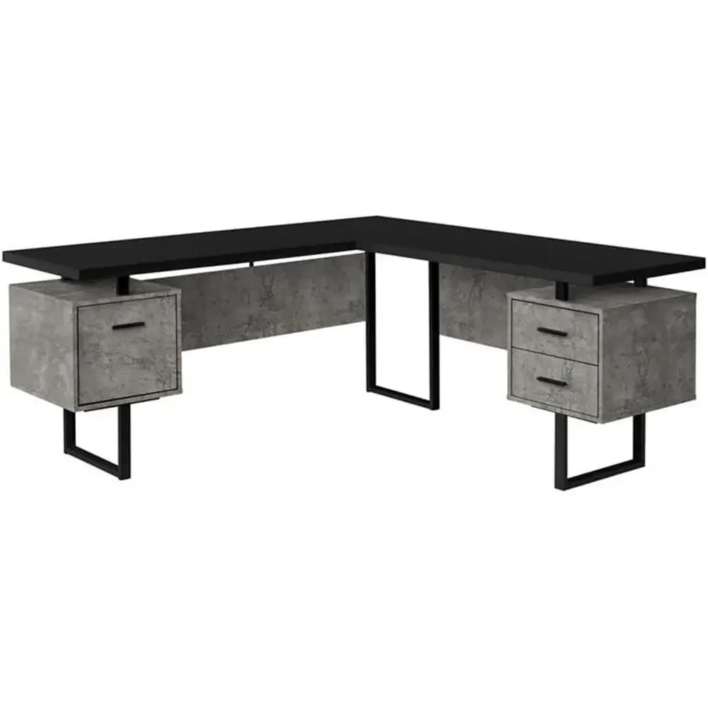 Desk Setup In Office - L-förmiger 70-Zoll-Computertisch mit Stauraum für das