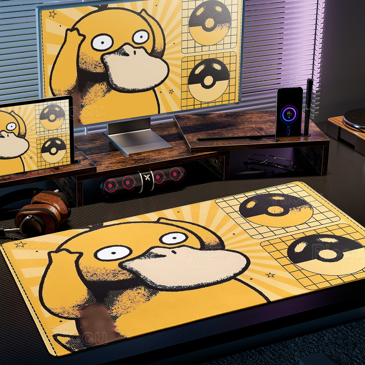 Desk Setup Pc And Laptop - Cartoon Pokémon Mauspad, rutschfest, HD, für