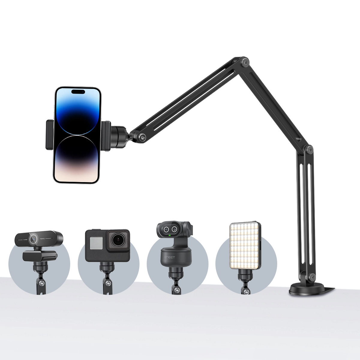 Desk Setup Streaming - EMEET Verstellbarer Mikrofonarm 1,5 KG Tragkraft