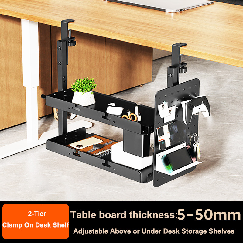 Desk Setup Study - Aufsteckbares 14-Zoll-Regal für Tischzubehör, Gaming-Geräte und