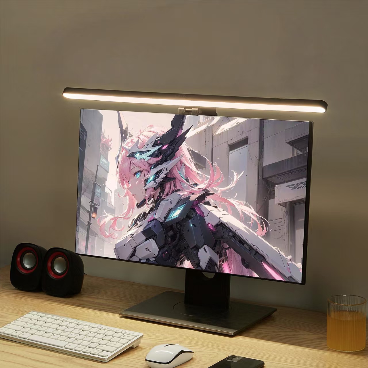 Desk Setup Study - Hängende Schreibtischlampe mit LED-Monitorleuchte – stufenloses