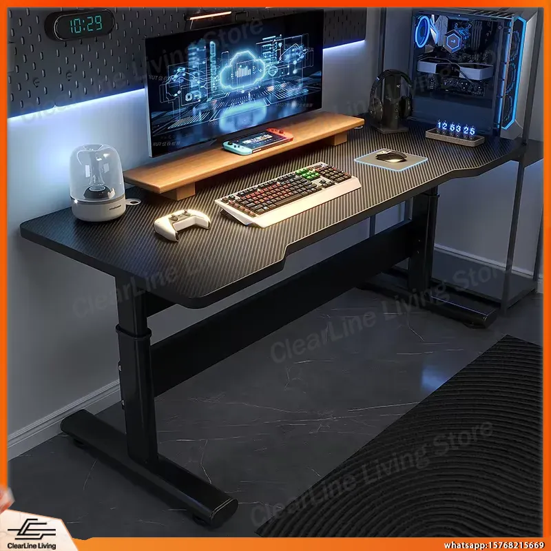 Desk Setup Streaming - Höhenverstellbarer Elektrischer Steh-Gaming-Schreibtisch für E-Sport-PC-Setup Live-Streaming-Arbeitsplatz