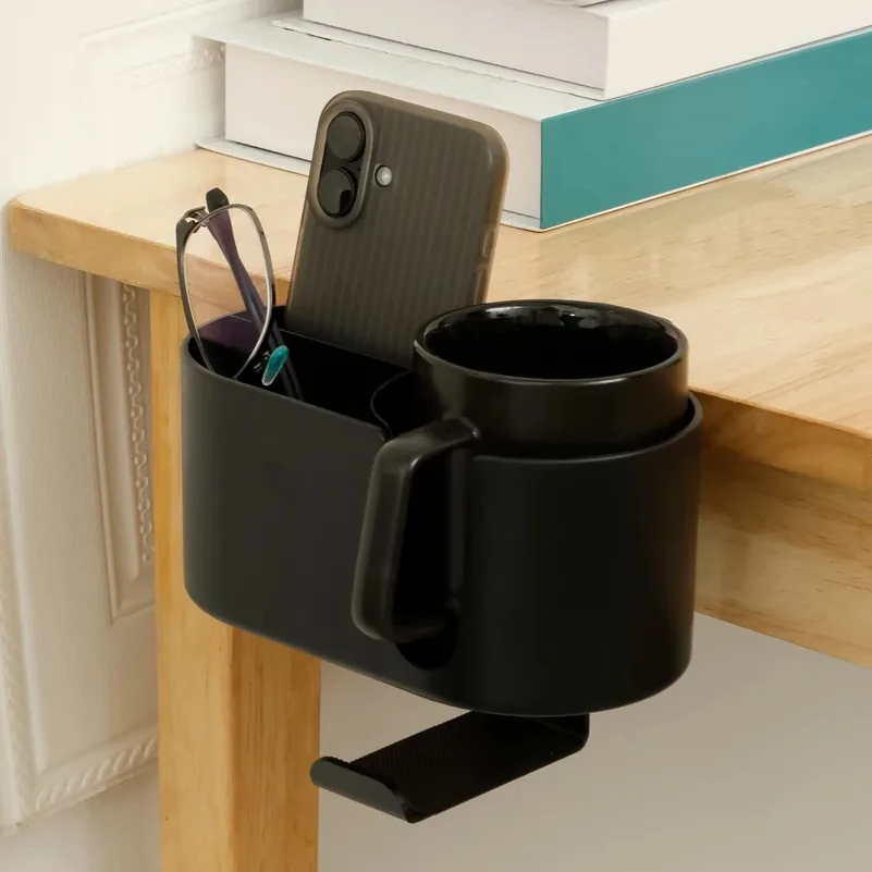 Desk Setup Organization - 4-in-1 Schreibtisch-Getränkehalter Kopfhörerhalterung Universell Einstellbar Auslaufsicher