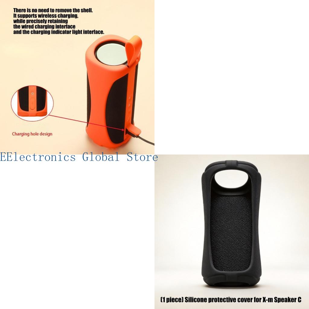 Speaker Desk Setup - 462B Lautsprecher-Schutzhülle, weiche Silikon-Gehäuseabdeckung für Bluetooth-kompatibles