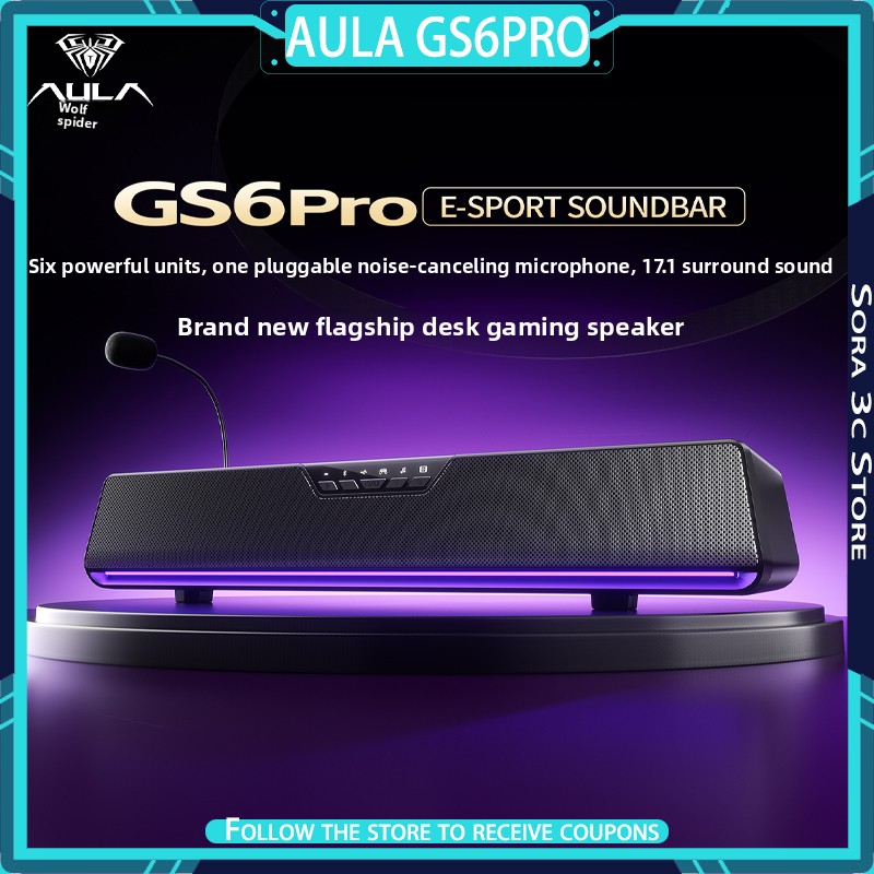 Speaker Desk Setup - AULA GS6Pro Esports-Lautsprecher, Bluetooth, Dual-Mode-Computertisch-Setup mit