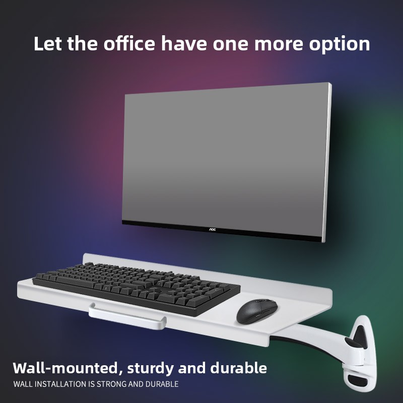 Ergonomic Desk Setup Keyboard - Industrielle Wandmontierte Tastaturablage, Robuster Ergonomischer Mausständer
