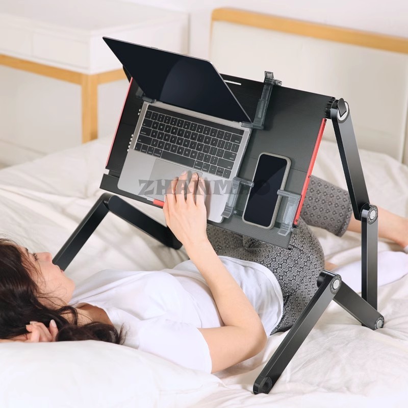Desk Setup Notebook - Flache Liegung auf dem Bett, Laptop-Schreibtisch,