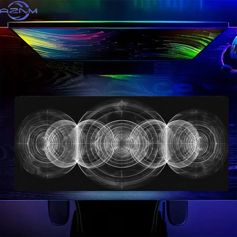 Großes Schwarz-Weißes Spiralmu – Desk Setup Black And White Bewertung und Preis