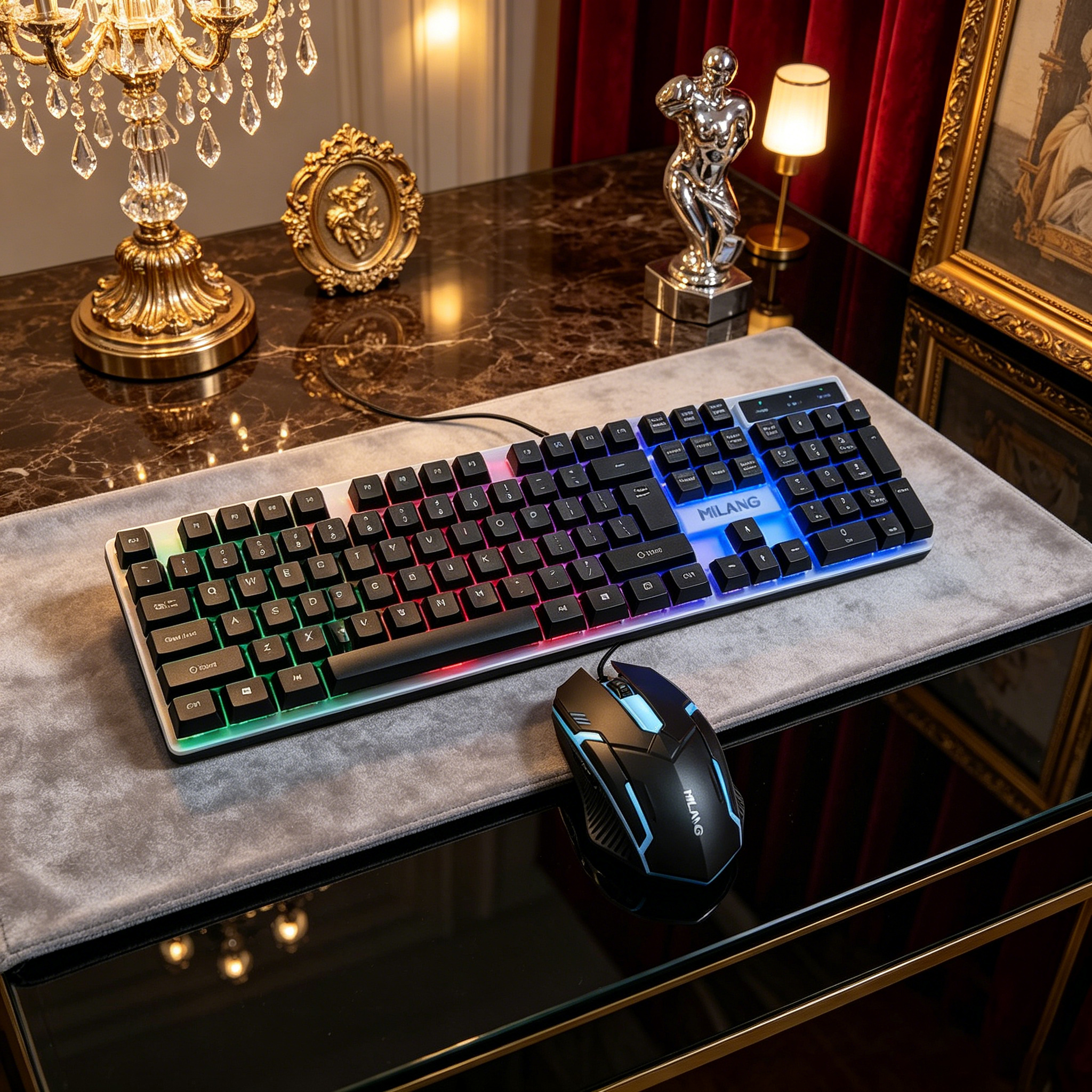 Kabelgebundenes RGB-Tastatur-M – Ergonomic Desk Setup Keyboard Bewertung und Preis