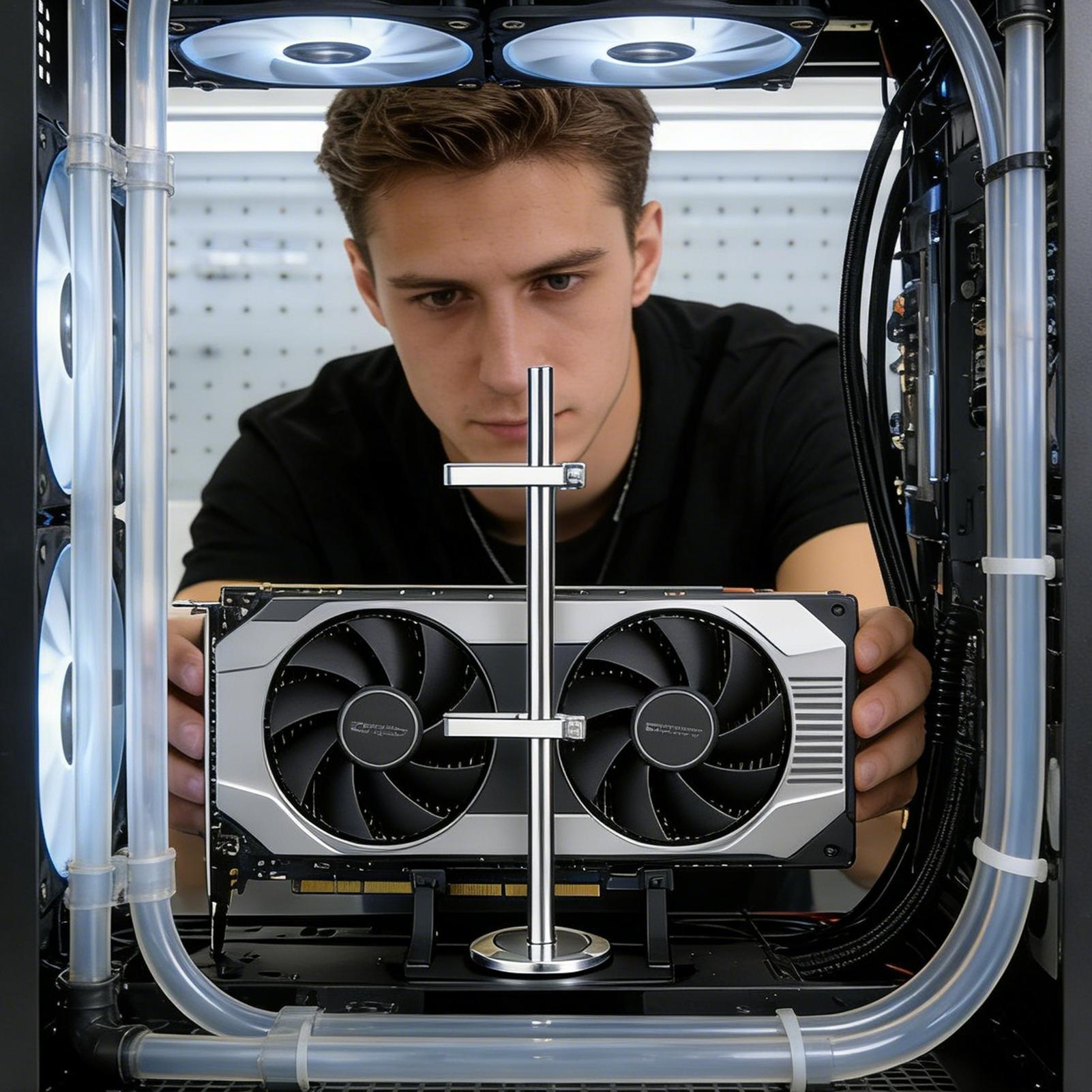 GPU-Sag-Halterung mit magnetis – Desk Setup Videos Bewertung und Preis