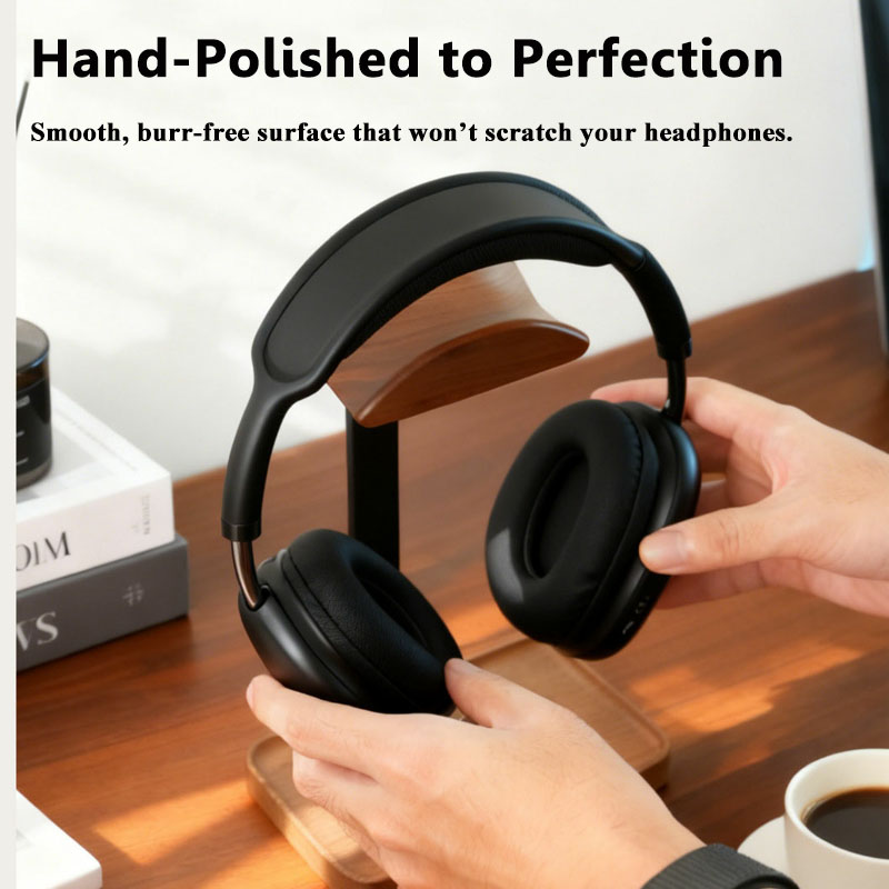 Kopfhörerständer aus massivem  – Desk Setup Wood Bewertung und Preis