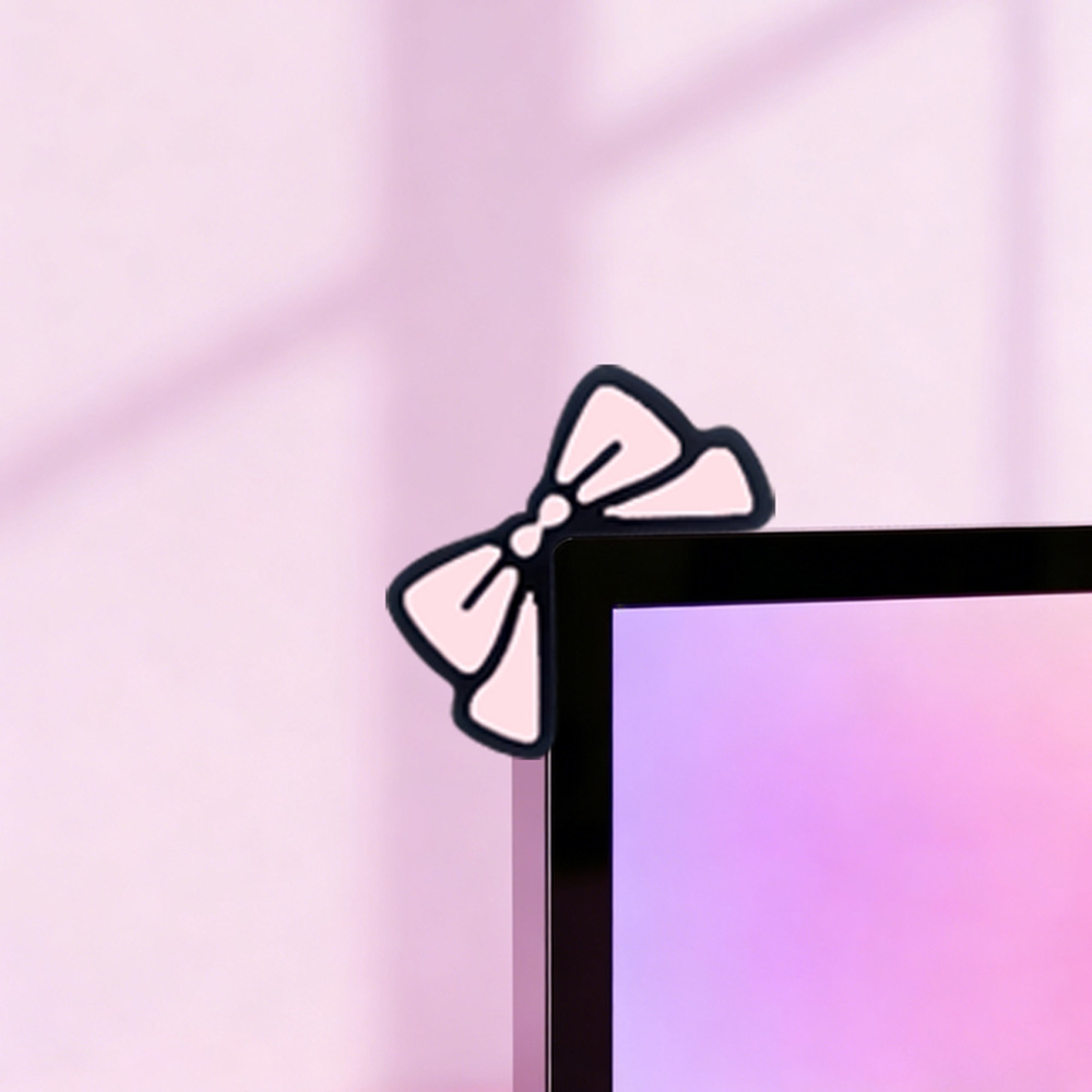 Niedliche Rosa Schleife Monito – Desk Setup With Laptop And Monitor Bewertung und Preis