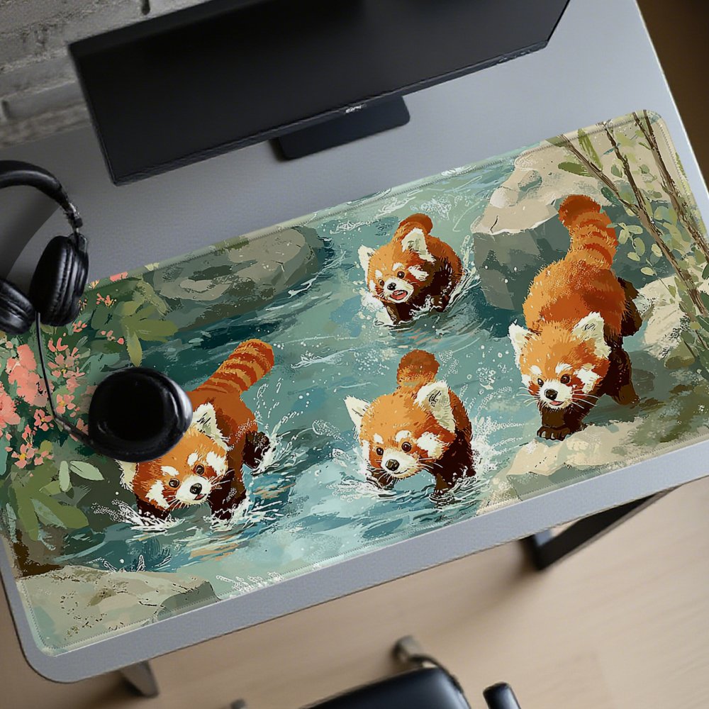 Vier Rote Pandas Spielen im Ba – Desk Setup Streaming Bewertung und Preis