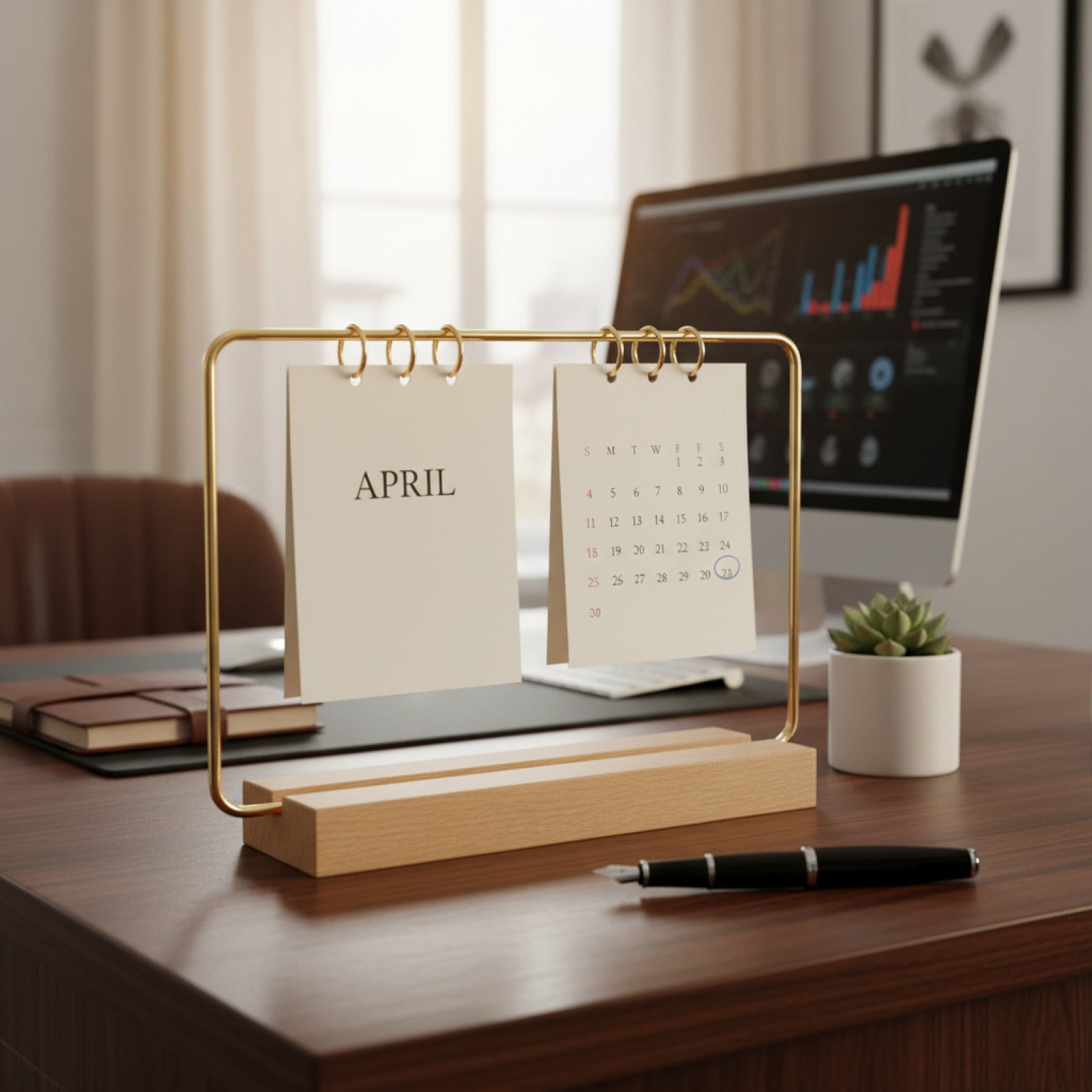 Kalenderständer mit Holzsockel – Desk Setup Wood Bewertung und Preis