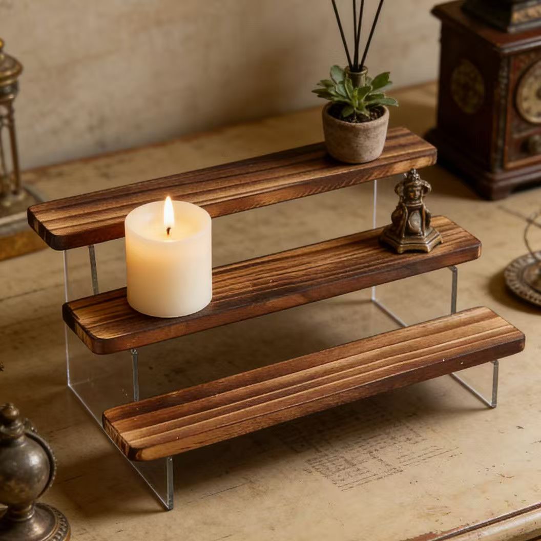 Verkohlter Holzstufen-Präsenta – Desk Setup Wood Bewertung und Preis