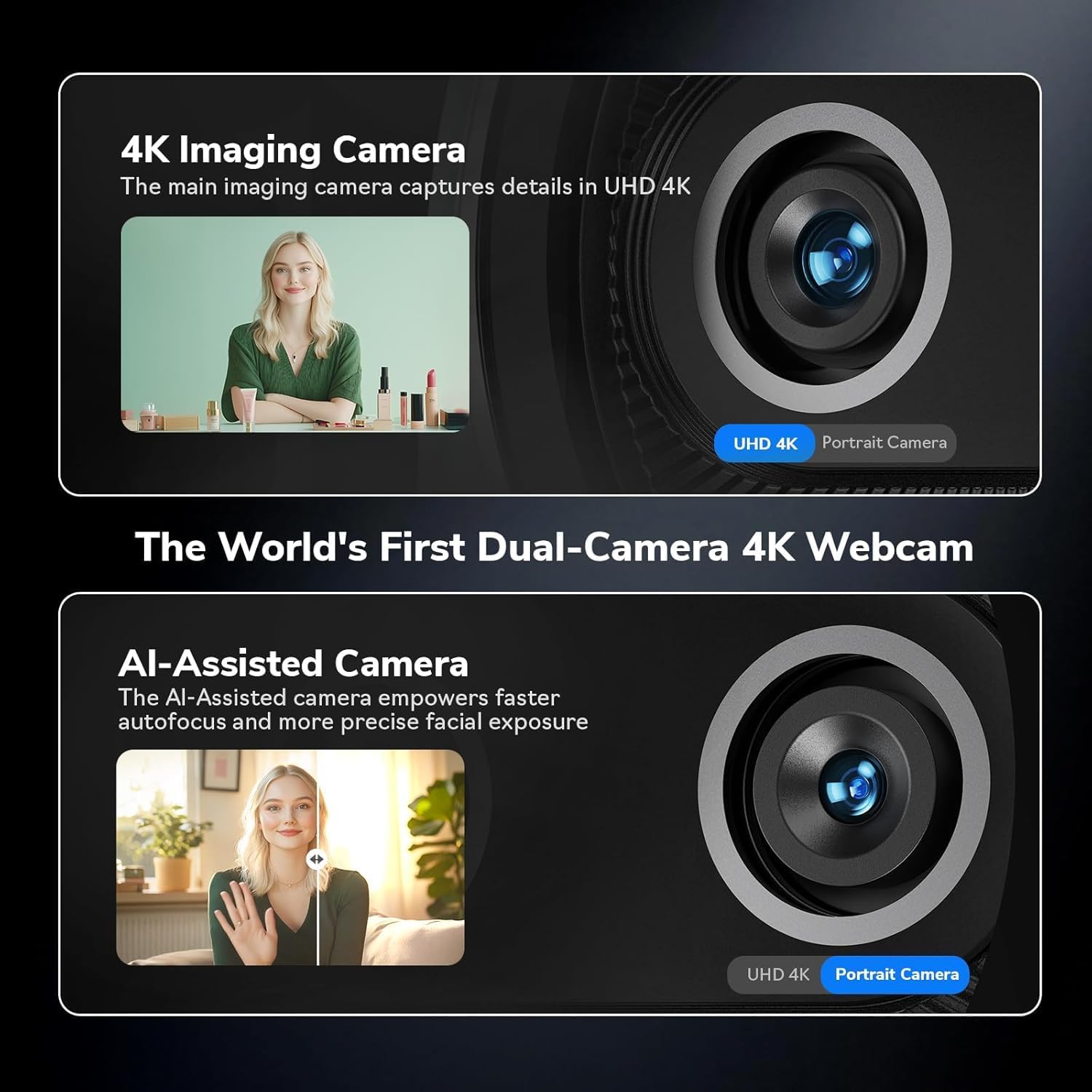 Webcam 4K EMEET Dual-Kamera KI – Desk Setup Streaming Bewertung und Preis
