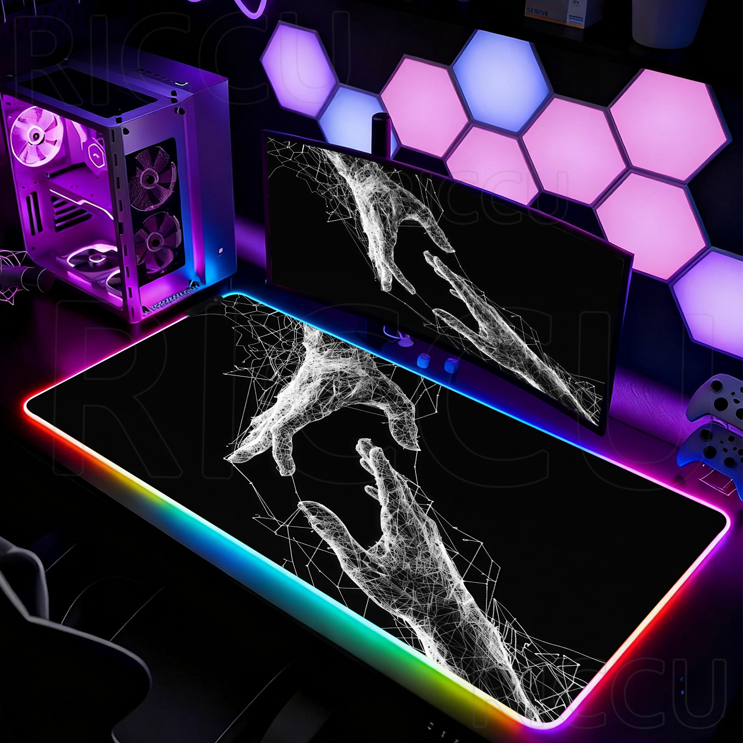 RGB XXL HD Großes Schwarz-Weiß – Desk Setup Black And White Bewertung und Preis