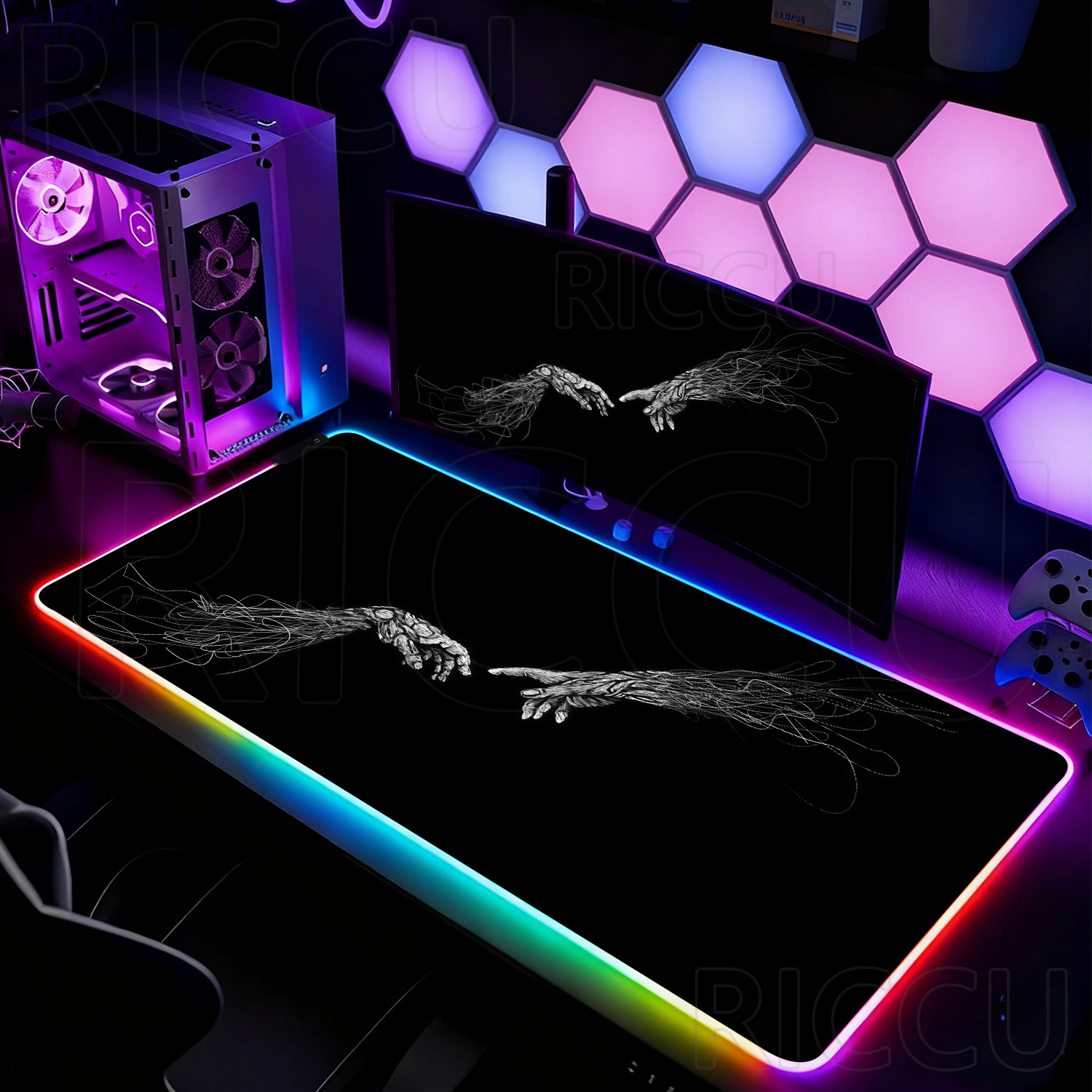 RGB XXL HD Großes Schwarz-Weiß – Desk Setup Black And White Bewertung und Preis