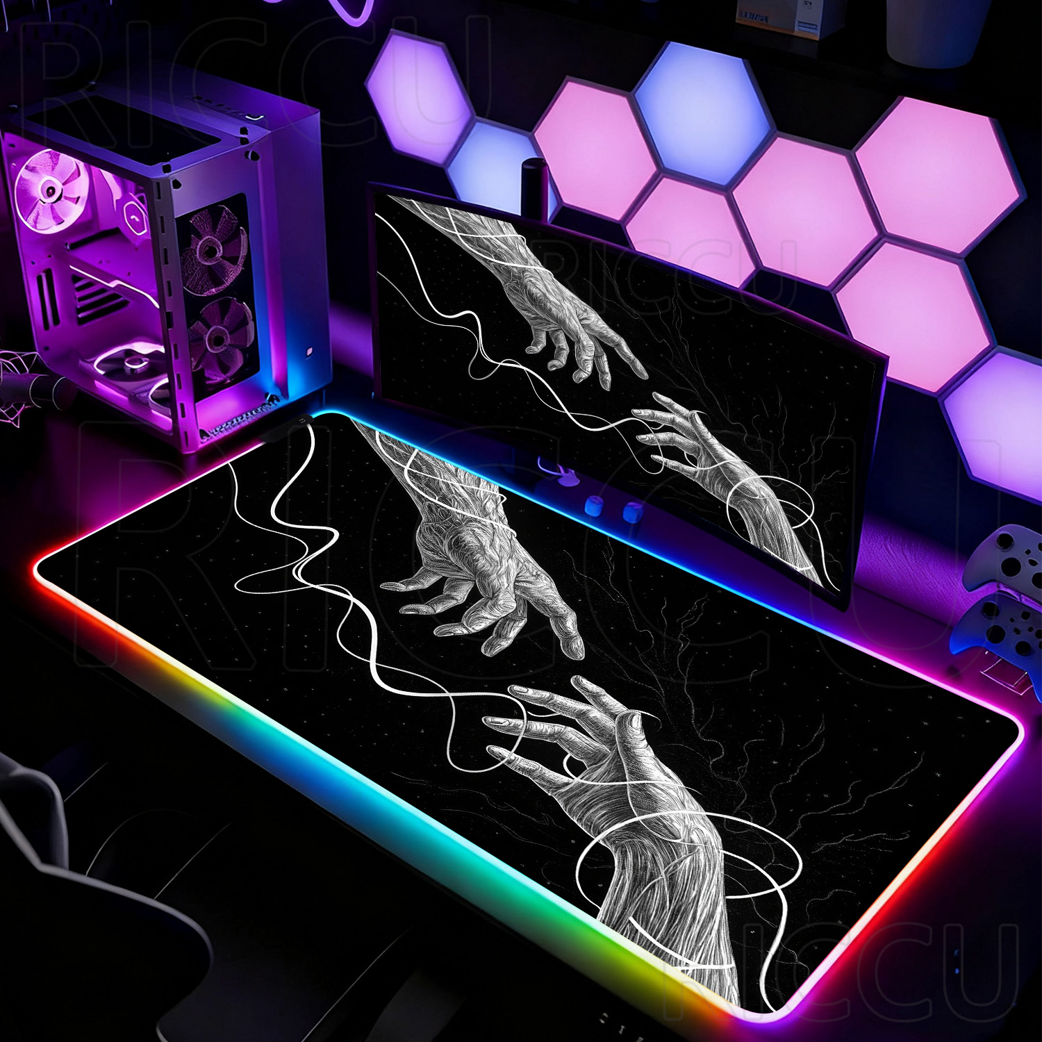 RGB XXL HD Großes Schwarz-Weiß – Desk Setup Black And White Bewertung und Preis